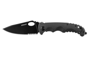 Image of Coast TX395 CP Stainless Steel, Double Lock Folder, 3.9in Blade, Folding Knife, Black, Box 20846