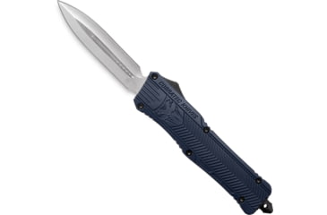 Image of Cobra Tec Knives CTK-1 OTF Large Knife, 3.75, D2 Steel, Dagger Point, Aluminum Alloy NYPD Blue Handle, LNYCTK1DAGNS