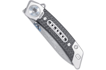 Image of CobraTec Knives Emperor Assisted Opening Folding Knife, 3in, VG-10 SS, Drop Point, Titanium/Carbon Fiber, Grey Handle, CTEMPDAMDNS
