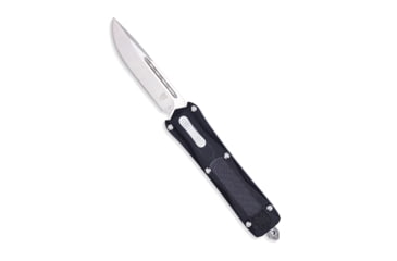 Image of CobraTec Knives Queen Cobra Automatic Folding Knife, 3.13in, D2 Steel Blade, Drop Point Plain Blade, Black Aluminum Handle w/Carbon Fiber Inlay, BLKQCDNS