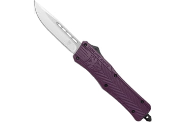 Image of CobraTec Knives CTK-1 Medium OTF Automatic Folding Knife, 3in, D2 Steel, Drop Not Serrated, Aluminum Alloy Plum Handle, MPLMCTK1MDNS