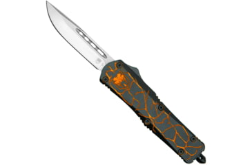 Image of CobraTec Knives Medium FS-3 Fractured Automatic Folding Knife, 3in, D2, Drop Point, Aluminum Black/Orange Handle, MFRTBLKORGDNS