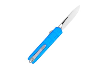 Image of CobraTec Knives Large Enforcer OTF Automatic Folding Knife, 3.25in, M390 Steel, Drop Non-Serrated, Blue Handle, CTEBLUM390DNS
