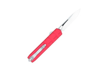 Image of CobraTec Knives Large Enforcer OTF Automatic Folding Knife, 3.25in, M390 Steel, Drop Non-Serrated, Red Handle, CTERDM390DNS