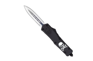 Image of CobraTec Knives FS-3 Large OTF Automatic Folding Knife, 3.5in, D2 Steel, Dagger Non-Serrated Blade, Cerakote/Jolly Roger Handle, LJRFS-3DAGNS