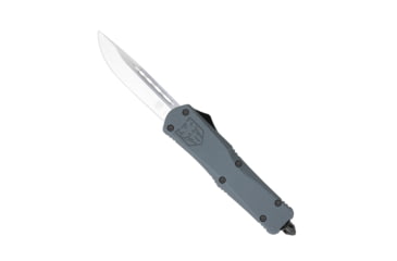 Image of CobraTec Knives FS-3 Large OTF Automatic Folding Knife, 3.5in, D2 Steel, Drop Non-Serrated Blade, Grey Handle, LGYFS-3DNS