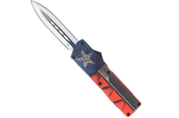 Image of CobraTec Knives Lightweight OTF Knife, 3.25in, D2 Steel, Dagger Plain, Texas Cerakote Aluminum Handle, TXCTLWDAGNS
