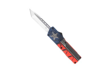 Image of CobraTec Knives Lightweight OTF Knife, 3.25in, D2 Steel, Tanto Non-Serrated, Cerakote/Tx Flag Handle, TXCTLWTNS