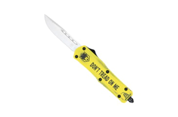 Image of CobraTec Knives FS-3 Medium OTF Automatic Folding Knives, 3in, D2 Steel, Drop Non-Serrated Blade, Cerakote/Don'T Tread On Me Handle, MDTOMFS-3DNS