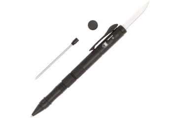 Image of CobraTec Knives OTF Pen Knife, 1.75in, 6061 T6 Aviation Aluminum Blade w/Black Ink, Black Handle, BLKOTFPDNS