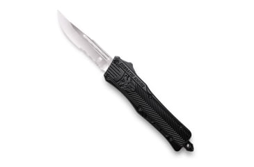 Image of CobraTec Knives CTK-1 Small OTF Automatic Folding Knife, 2.75in, D2 Steel, Drop Serrated Blade, Black, SBCTK-1SDS