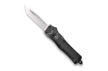 Image of CobraTec Knives CTK-1 Small OTF Automatic Folding Knife, 2.75in, D2 Steel, Tanto Non-Serrated Blade, Stonewash, SSWCTK-1STNS