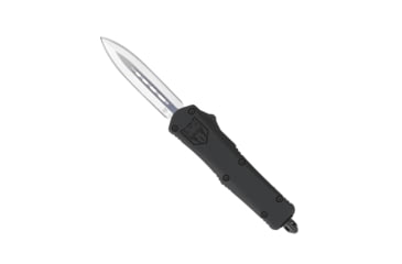 Image of CobraTec Knives FS-3 Small OTF Automatic Folding Knife, 2.75in, D2 Steel, Dagger Non-Serrated Blade, Black Handle, SBFS-3DAGNS