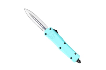 Image of CobraTec Knives FS-3 Small OTF Automatic Folding Knife, 2.75in, D2 Steel, Dagger Non-Serrated Blade, Tiffany Blue Handle, STBFS-3DAGNS