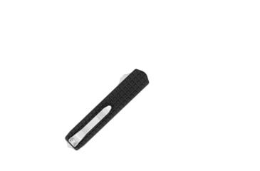Image of CobraTec Knives Small Warrior OTF Knife, 2.25in, M390 Drop Non-Serrated Blade, Black Handle, SCTWBLKM390DNS