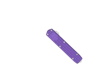 Image of CobraTec Knives Small Warrior OTF Knife, 2.25in, M390 Drop Non-Serrated Blade, Purple Handle, SCTWPURM390DNS