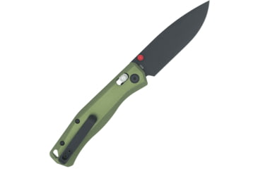 Image of CobraTec Knives Regent Automatic Folding Knife, 3.25 in, D2 Steel, Drop Point Blade, Aluminum, OD Green Handle, CTRGTODG