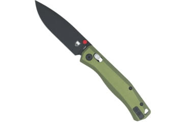 Image of CobraTec Knives Regent Automatic Folding Knife, 3.25 in, D2 Steel, Drop Point Blade, Aluminum, OD Green Handle, CTRGTODG
