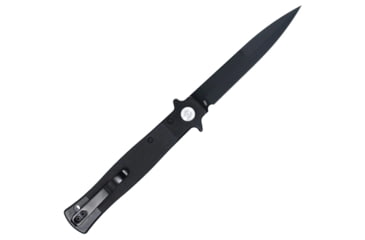 Image of CobraTec Knives Stiletto Button Lock Assisted Opening Folding Knife, 4 in, VG10 Steel, Spear Point Blade, G-10, Black Handle, CTSTLBLG1OBLKBLK