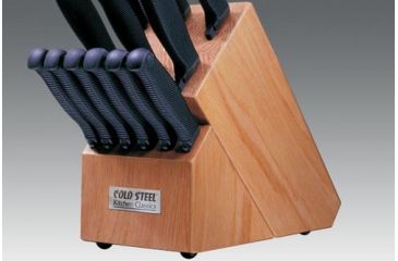 Image of Cold Steel Kitchen Classic Wood Block Only, Holds 12 Knives, CS-59KBL