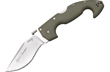 Image of Cold Steel Lynn Thompson Signature Spartan Knife, S35VN Steel, Serrated Blade, OD Green G-10 Handle, 21STAA