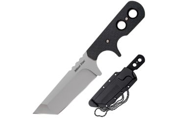 Image of Cold Steel Mini Tac 6.5in Tanto Fixed Blade Neck Knife, Faux G-10 Handle, Plain Edge w/ Sheath, CS-49HTF