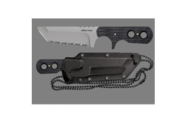 Image of Cold Steel Mini Tac 6.5in Tanto Fixed Blade Neck Knife, Serrated, CS-49HTFS