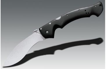 Image of Cold Steel Rajah II Folding Knife, 6in Plain Carpenter AUS 10A w/Stonewash Finish, Black Griv-Ex Handle, CS-62JL