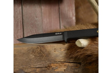 Image of Cold Steel SRK 10.75 inch SK-5 Fixed Blade Knife w/Kray Ex Grip, Tuff-Ex Finish, Black, CS-49LCK