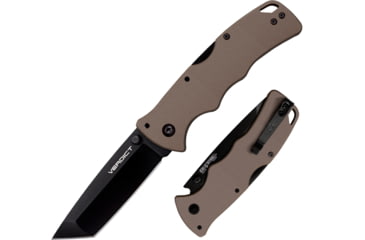 Image of Cold Steel Gunsite Counter Point Folding Knife, 4in, Japanese AUS10A, Spear Point Blade, FDE Griv-Ex Handle, 10ABV3