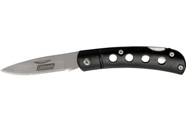 Image of Coleman Arete Black Folding Knife, 2in, StainlessDrop Point, Black Aluminum Handle CMN1048