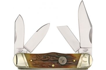 Image of Colt Railsplitter Folding Knife,Clip/Spear/Sheepsfoot/Spey Blade, Stag Bone Handle CT203