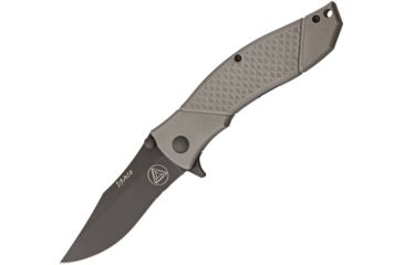 Image of Combative Edge D1 Dark Gray A/O Folding Knife,3.5in,Stainless Steel,Standard Edge,Dark Gray,Titanium Handle CBE00463