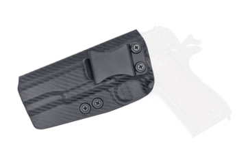 Image of Rounded IWB KYDEX Holster, 1911 4.25in Commander, Non-Rail, Left Hand, Carbon Fiber, CEX-1911-425NR-CF-LH-VAR
