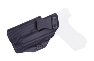Image of Rounded IWB KYDEX Holster, Glock 17 19 19X 22 23 31 32 34 35 45 Gen 1-5 with TLR-1, Left Hand, Carbon Fiber Black, GLK-1917TLR1-CF-LH-VAR