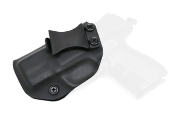 Image of Rounded IWB KYDEX Holster, Springfield XD-E 3.3in 9MM/45ACP, Left Hand, Black, SFA-XDE-BK-LH-VAR