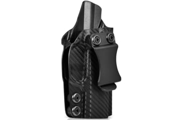 Image of Rounded IWB KYDEX Holster, Springfield XD-E 3.3in 9MM/45ACP, Right Hand, Carbon Fiber Black, SFA-XDE-CF-RH-VAR