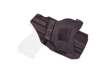 Image of Rounded OWB KYDEX Paddle Holster, FN Herstal FNS-9 Compact, Left Hand, Carbon Fiber Black, FNH-FNS9C-CF-LH-OWBPDL