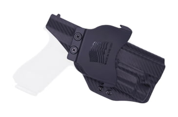 Image of Rounded OWB KYDEX Paddle Holster, Glock 17 19 19X 22 23 31 32 34 35 45 Gen 1-5 w/ TLR-1, LH, Carbon Fiber Black, GLK-1917TLR1-CF-LH-OWBPDL