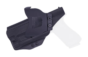 Image of USED Rounded OWB KYDEX Paddle Holster, Glock 17 19 19X 22 23 31 32 34 35 45 Gen 1-5 w/TLR-1, RH, Carbon Fiber Black, CEC000555, EDEMO1