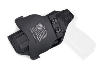 Image of Rounded OWB KYDEX Paddle Holster, Kahr CW9, Left Hand, Black, KHR-CW9-BK-LH-OWBPDL