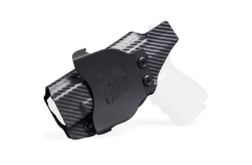 Image of Rounded OWB KYDEX Paddle Holster, Sig Sauer SP2022, Right Hand, Carbon Fiber, SSR-SP2022-CF-RH-OWBPDL
