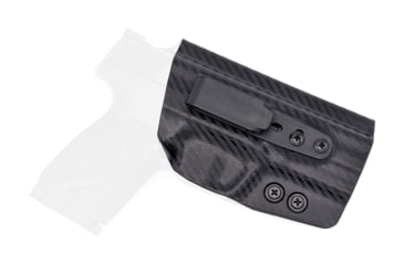 Image of Rounded Tuckable IWB KYDEX Holster, Smith &amp; Wesson M&amp;P 9C/40C Compact Gen 1, Right Hand, Carbon Fiber Black, SWN-MP9C40C-CF-RH-TUCK