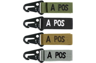 Image of Condor Outdoor Blood Type Key Chain 4 Pcs/Pack, Apos, Black, 239A+002-2