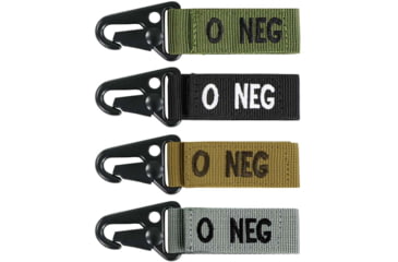 Image of Condor Outdoor Blood Type Key Chain 4 Pcs/Pack, Oneg, Olive Drab, 239O-001