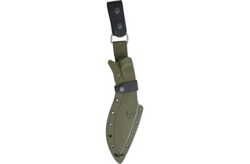 Image of Condor Tool and Knife K-Tact Kukri Knife Army Green Knife, 15in Overall, 9.5in Satin 1075Hc Steel Blade, Green Canvas Micarta Handle, SS Pommel, OD Green Kydex Sheath, CTK1812-10