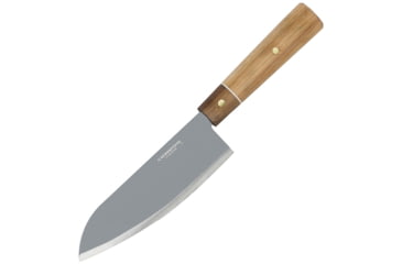 Image of Condor Tool and Knife Kondoru Santoku Knife Kitchen Knives, 11.5in Overall, 6.25in Blasted Satin 1095Hc Steel Blade, Hickory And Walnut, CTK5000-6.5