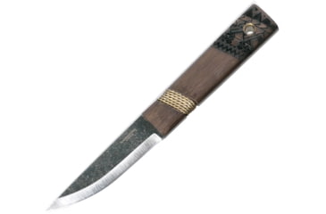 Image of Condor Tool and Knife Mini Indigenous Puukko Knife, 7.13in Overall, 3.25in Condor Classic 1095Hc Steel Blade, Walnut Handle, Handle Features Recessed Wire Wrapping And Burnt Artwork, CTK2812-3.2HC