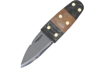 Image of Condor Tool and Knife Primitive Bush Dagger Knife, 5.63in Overall, 2.5in Blasted Satin 1075Hc Steel Blade, Black/Brown Canvas Micarta Handle, Full Tang, CTK3923-2.6HC