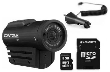 Image of Contour GPS Camera 1400 with Camera Car Charger 2900 and AGFAPhoto Micro SD Card 8GB Class 4 AP8GBMSDHCC4 